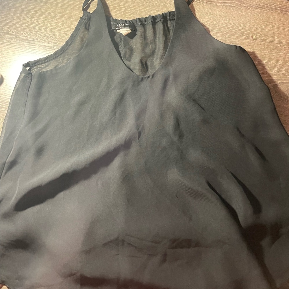 sheer black flowy tank top